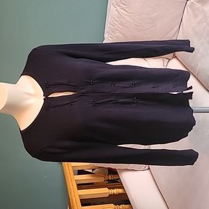 Coldwater Creek Black Button Front Cardigan, Silk blend, size Medium